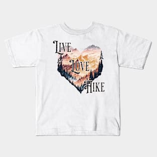 Live love hike - Mountain Lovers Grunge Kids T-Shirt